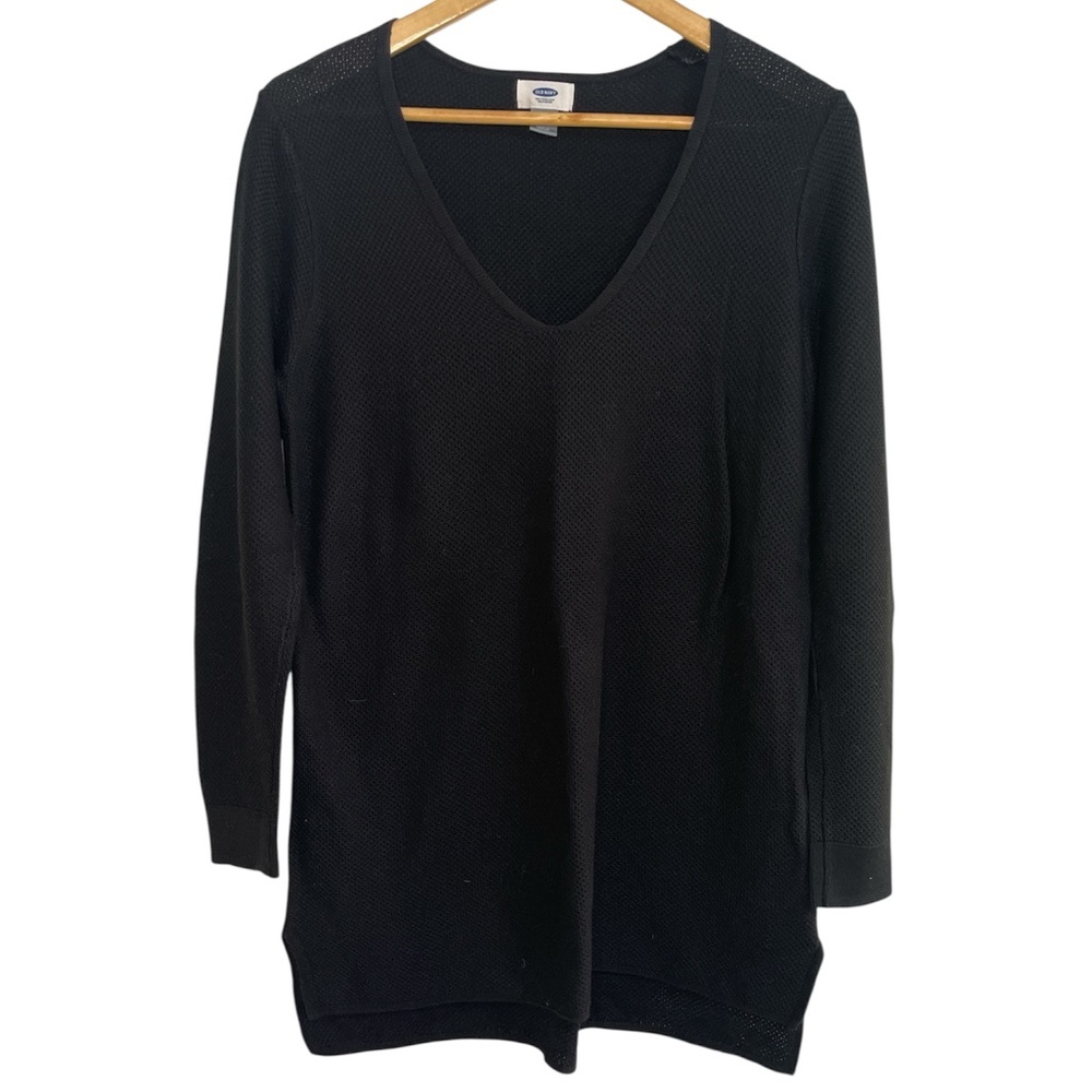 Old Navy Black Lightweight V-Neck Sweater Women’s Size L